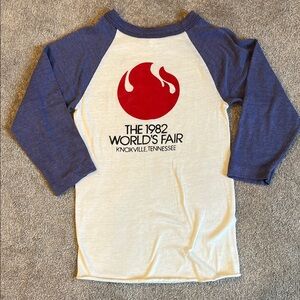 Vintage Kids Raglan Cotton Knit World's Fair Tee